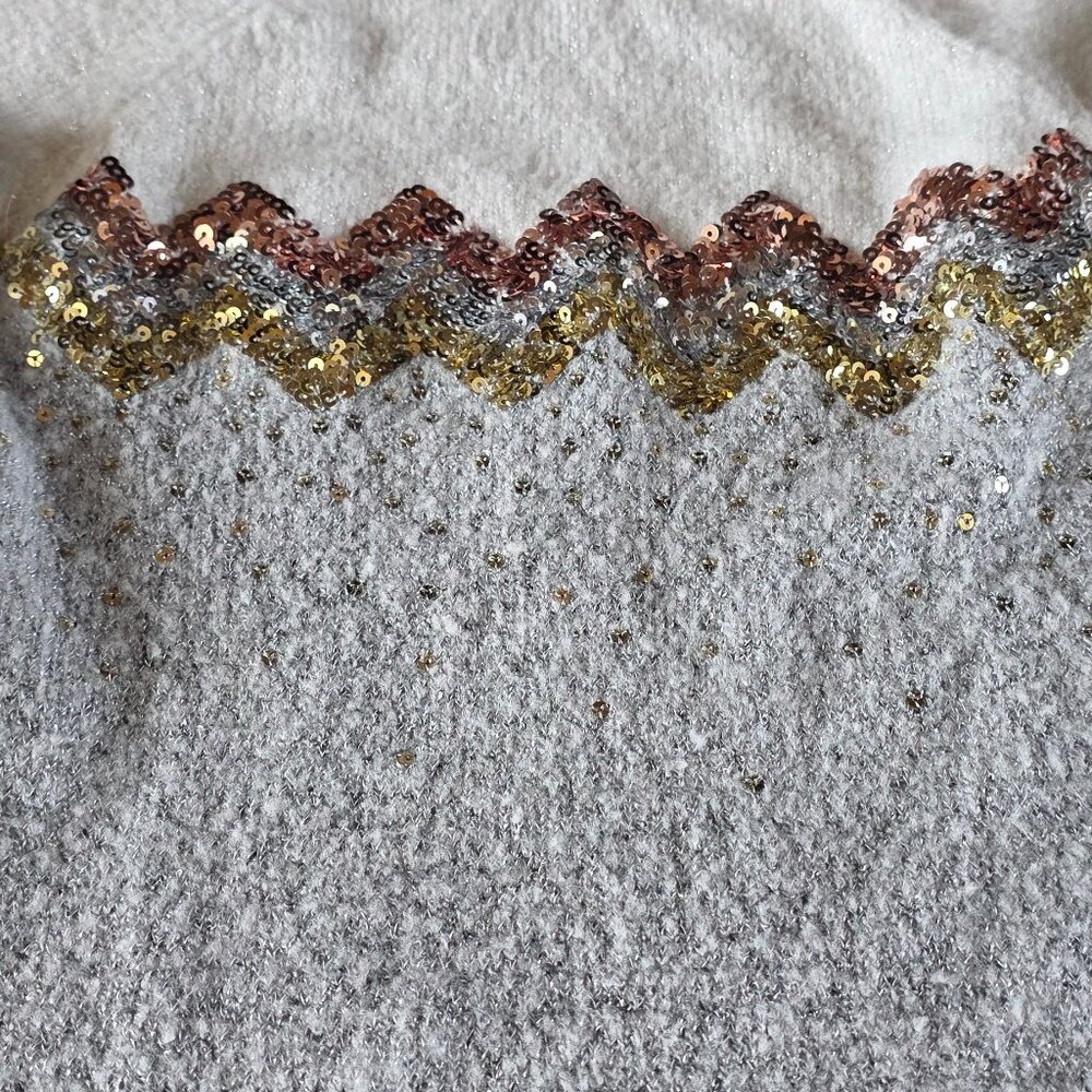Girls Knitted Sweater Dress / Sparkle Dress / Sequin Dress / Little Girls Dress - Picture 3 of 16